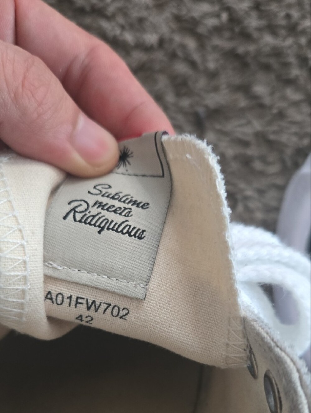Maison Mihara White Canvas Sneakers with Black Trim - Casual Lace-Up - Picture 4 of 4